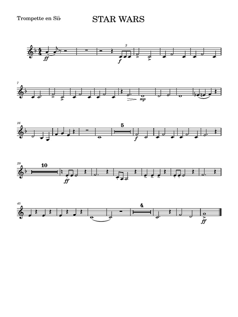 Star Wars Trumpet Sheet Music | PDF