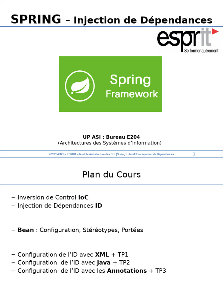 Injection de Dépendances avec Spring | PDF | Java (Langage de ...