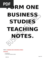 Business Studies Notes for Form 1 Kenya | PDF | Goods | Business