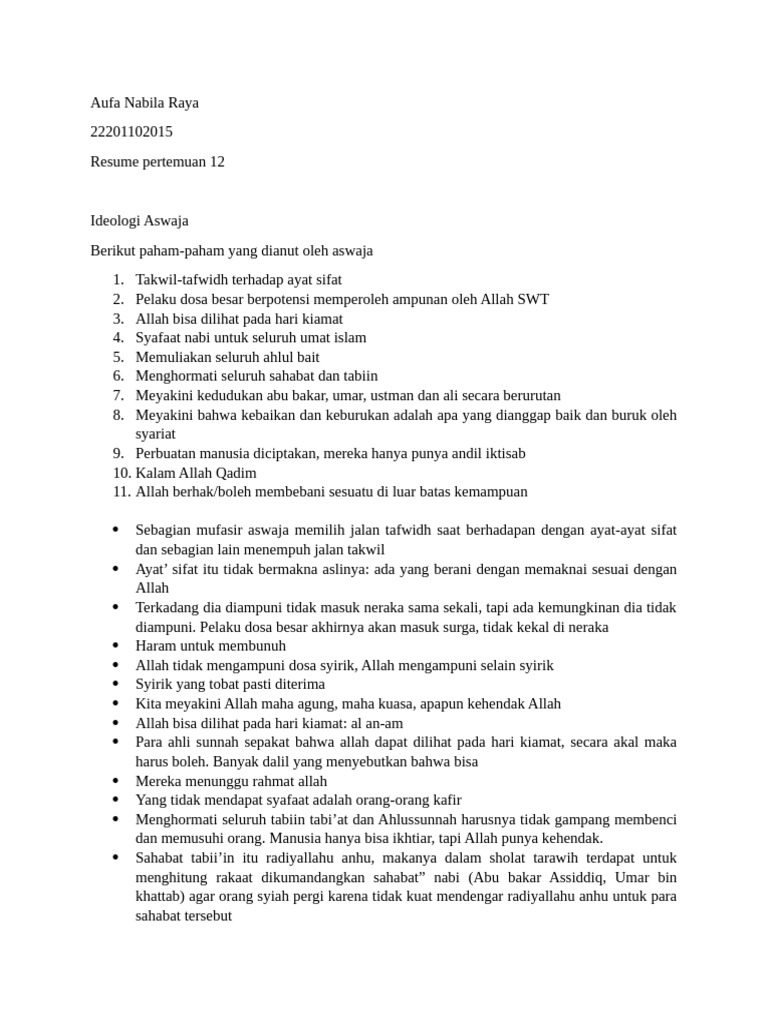 Aufa Nabila Raya - RESUME | PDF