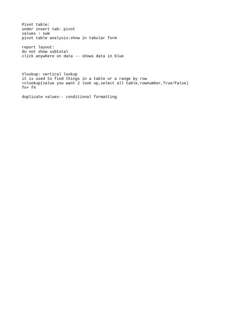 Excel Notes 3 | PDF