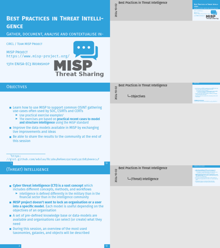 b.1 Best Practices in Threat Intelligence - Handout | PDF | Metadata ...