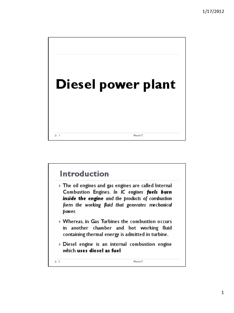Diesel Engine Power Plant Overview | PDF | Internal Combustion Engine ...