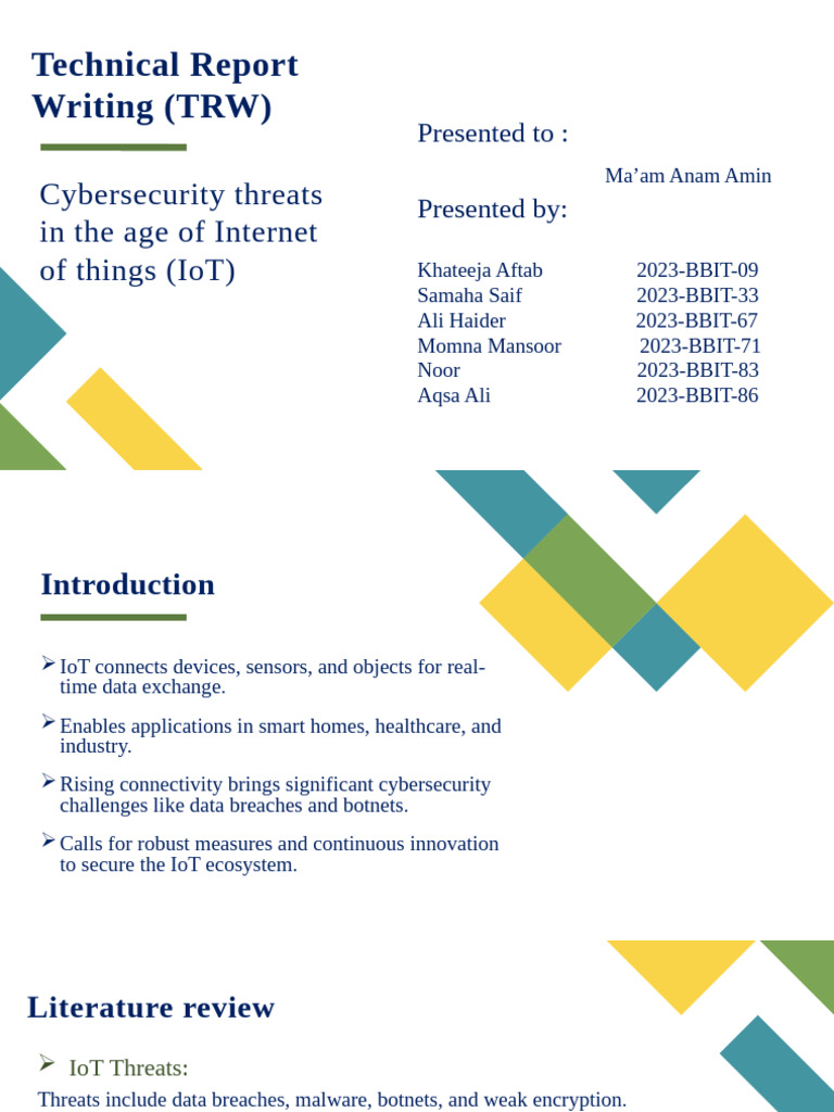Technical Report Writing (TRW) | PDF | Internet Of Things | Security