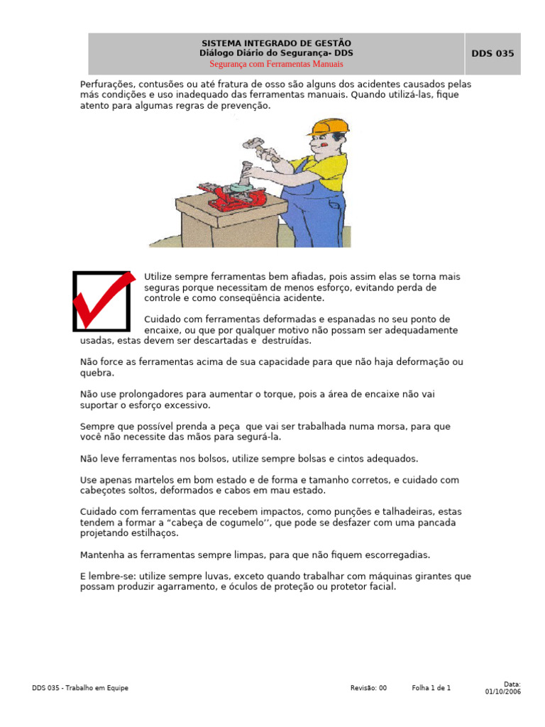 Segurança no Uso de Ferramentas Manuais | PDF