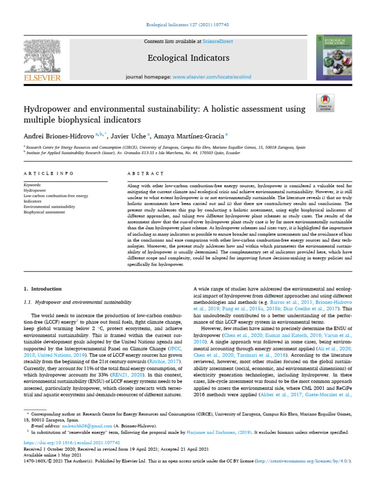 Environmental Impact of Dams | PDF | Life Cycle Assessment | Carbon ...