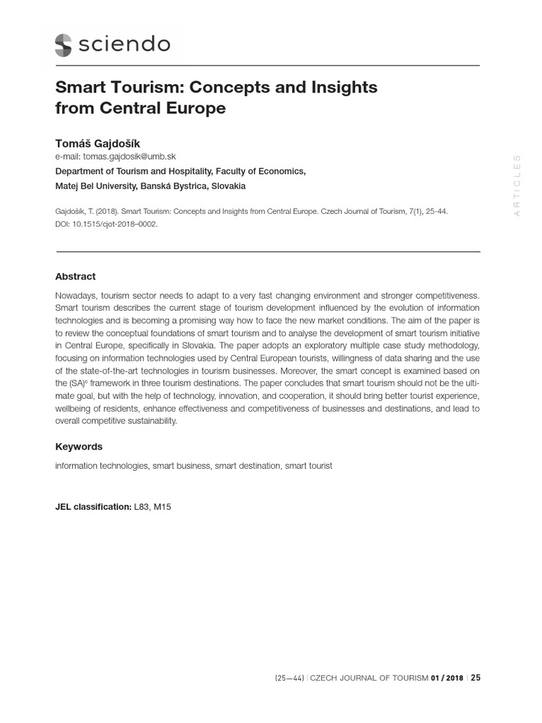 10.1515 - Cjot 2018 0002 | PDF | Tourism | Data