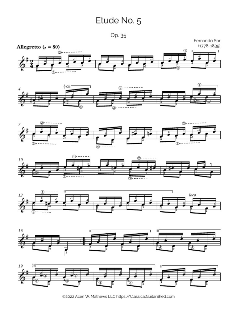 Etude No 5 | PDF