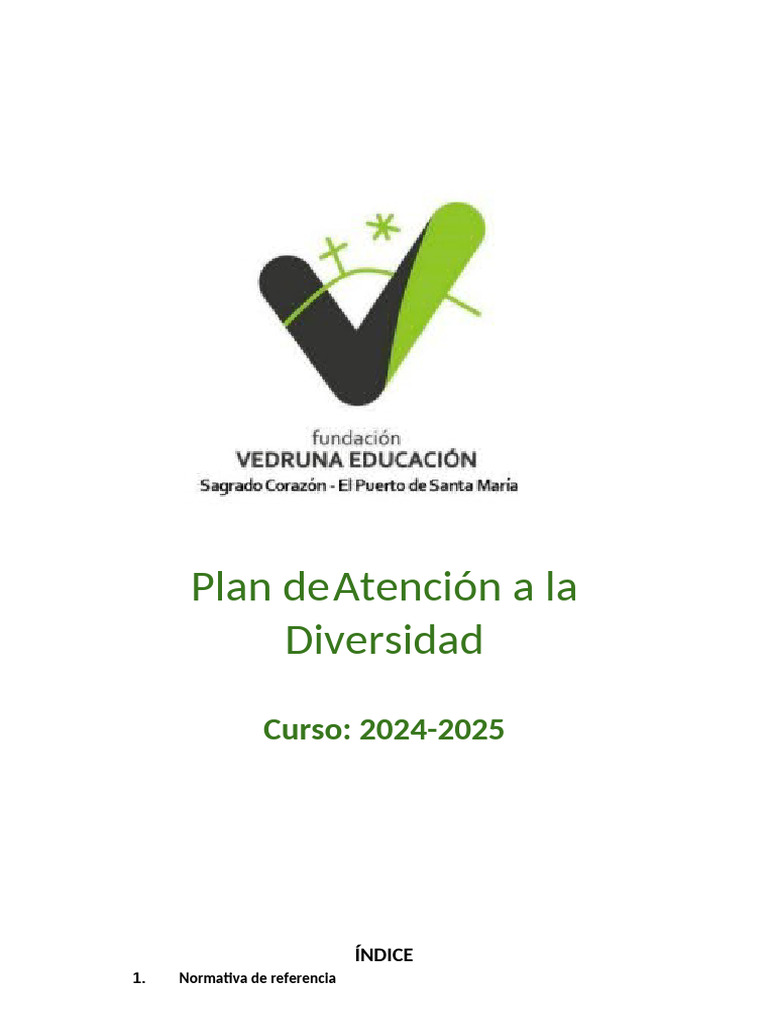 Plan de Atención a la Diversidad 2024-2025 | PDF | Evaluación ...
