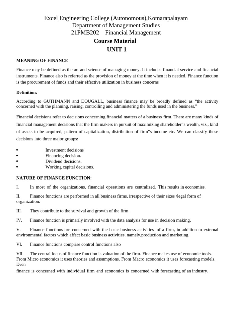 Financial Management Overview | PDF | Bonds (Finance) | Stocks