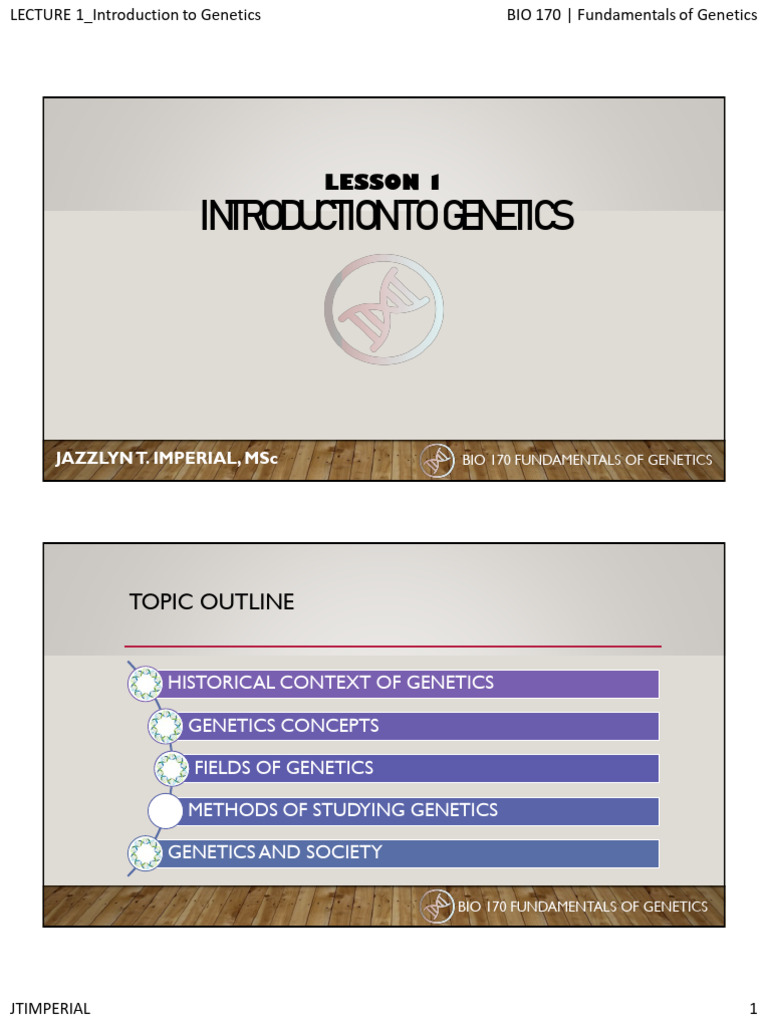 Introduction to Genetics Overview | PDF | Genetics | Dna