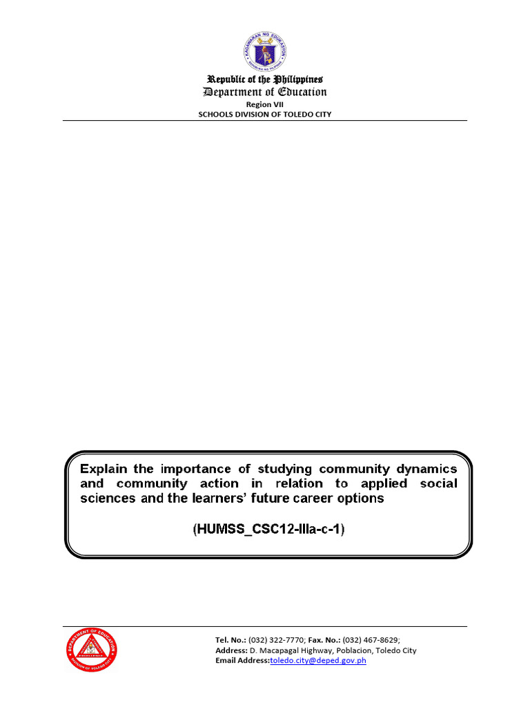 Community Dynamics and Career Relevance | PDF | Social Sciences | Science