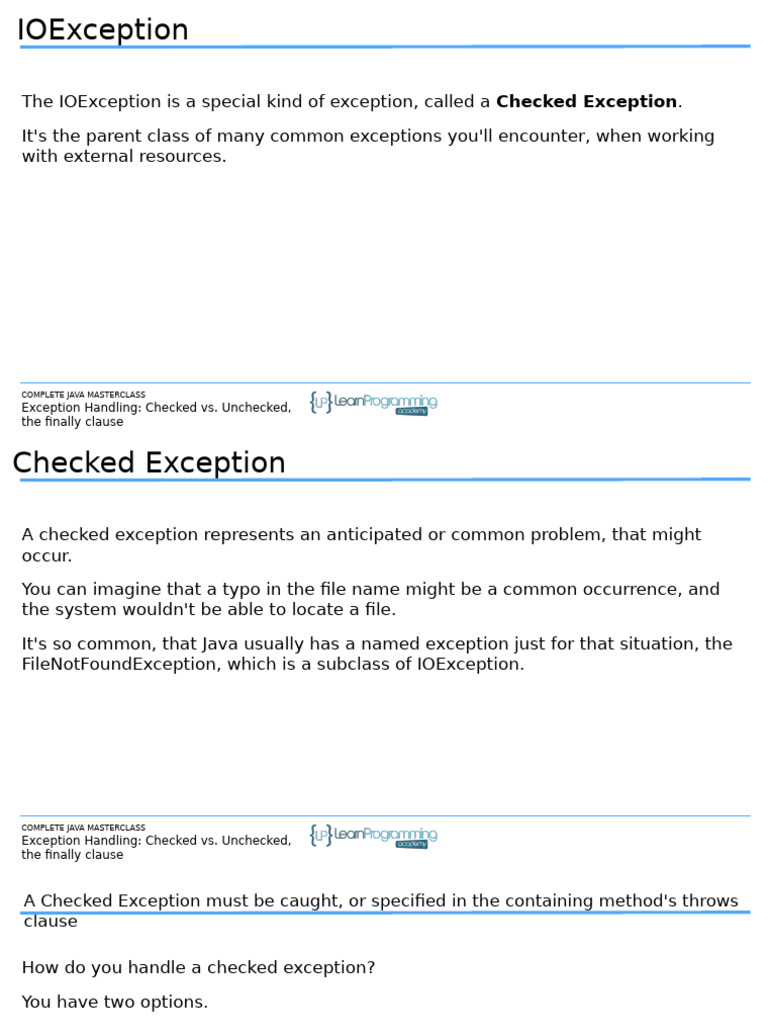 Slides Input & Output (IO) Working With Files in Java Exception ...