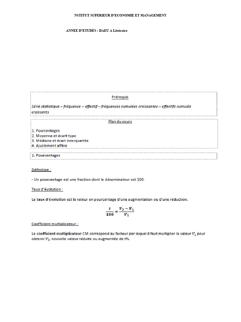 Statistiques : Moyenne et Écart-Type | PDF | Écart type | Analyses