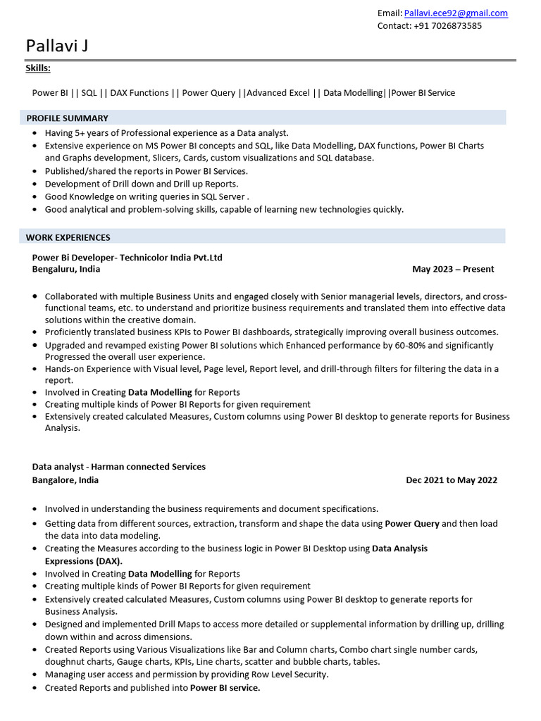 Data Analyst & Power BI Developer Resume | PDF | Computing | Data ...