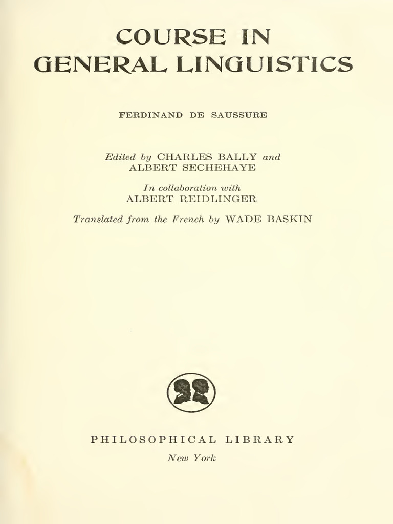 Saussure Ferdinand de Course in General Linguistics 1959 | PDF ...