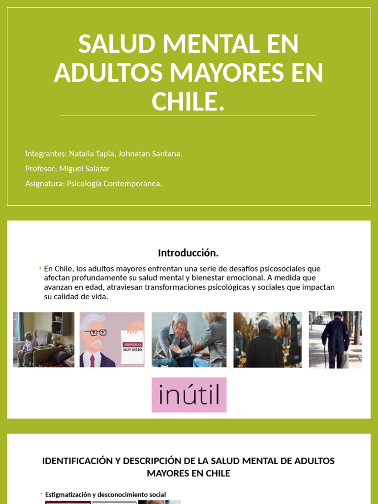 Salud Mental de Adultos Mayores en Chile | PDF | Vejez | Salud mental