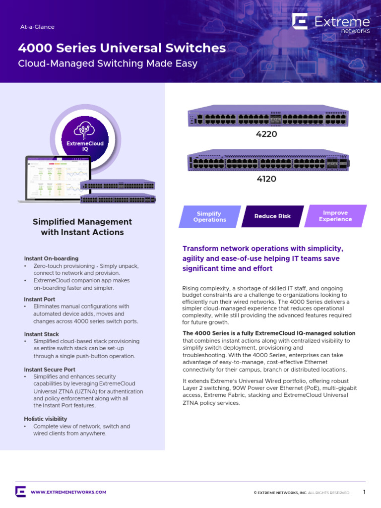 4000 Series Cloud-Managed Switches | PDF | Network Switch | Computer ...