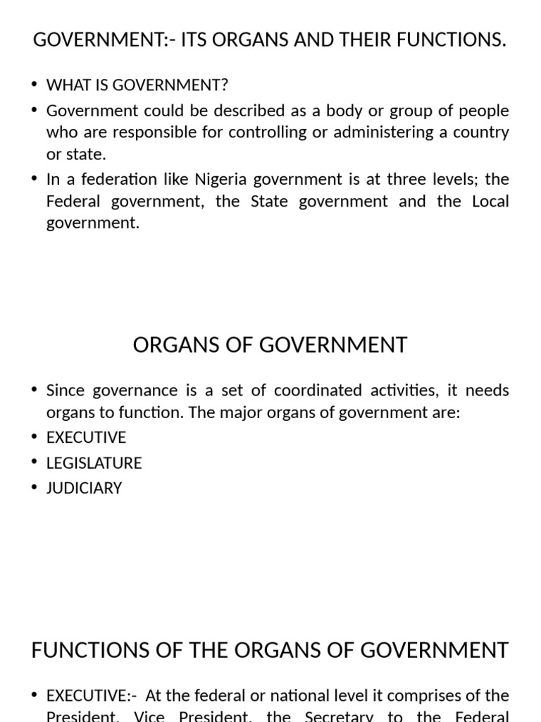 Understanding Government Organs and Functions | PDF | Judge | High ...