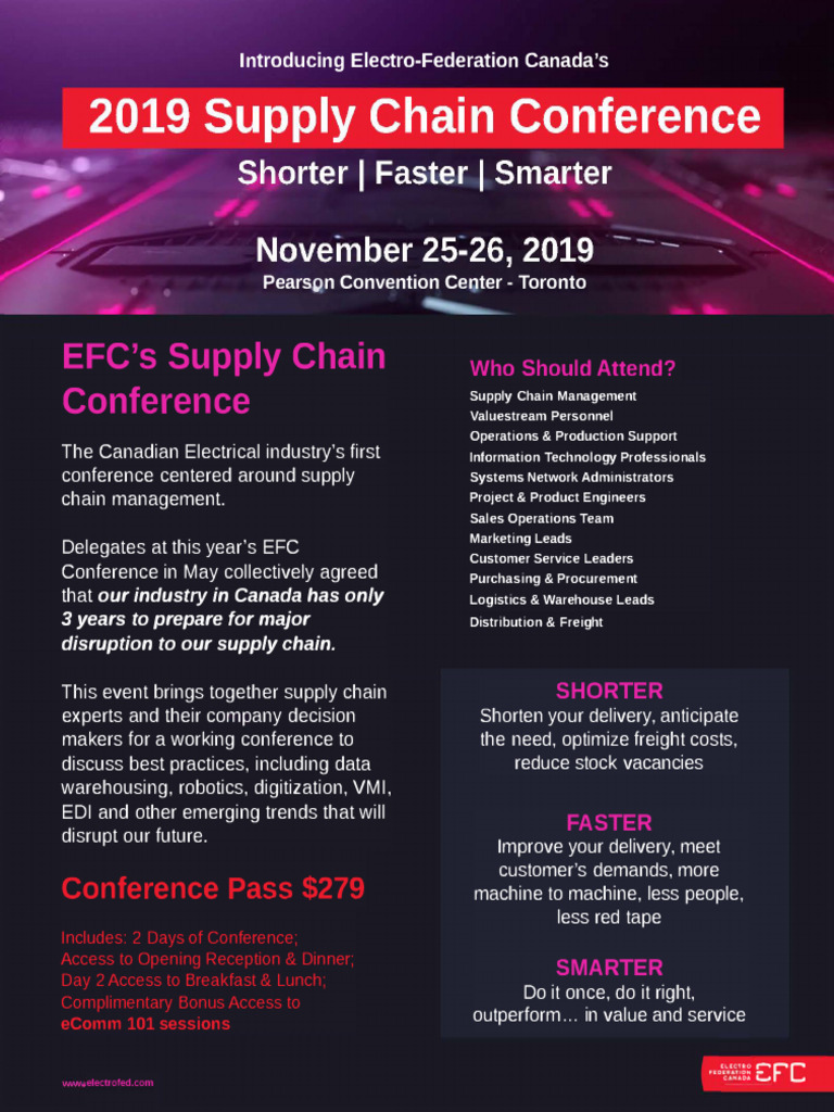 EFC Supply Chain Conference 2019 Toronto | PDF | Marketing | Business ...