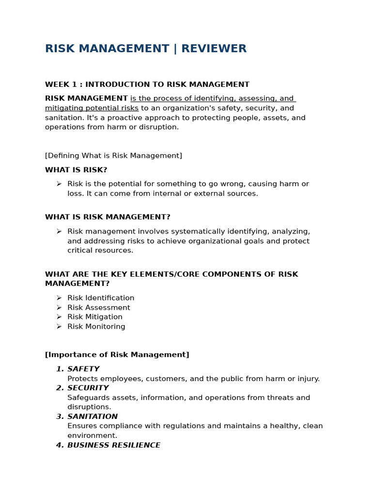 Risk Management Essentials for Tourism | PDF | Risk Management ...