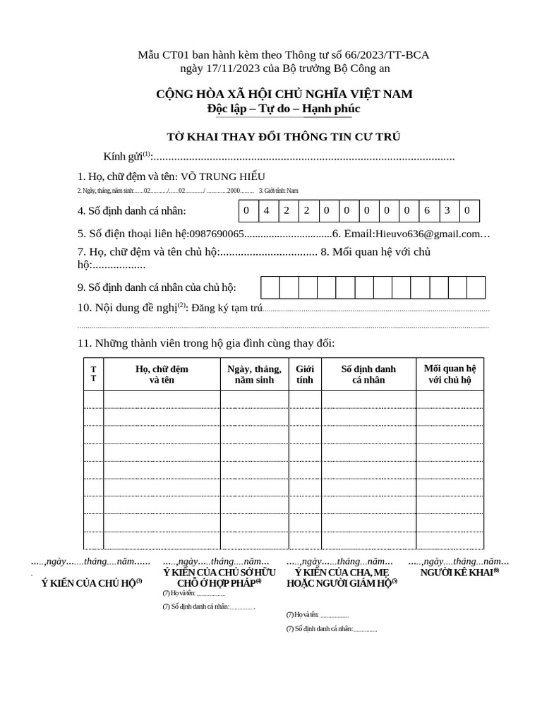 Mẫu CT01 - 66 | PDF