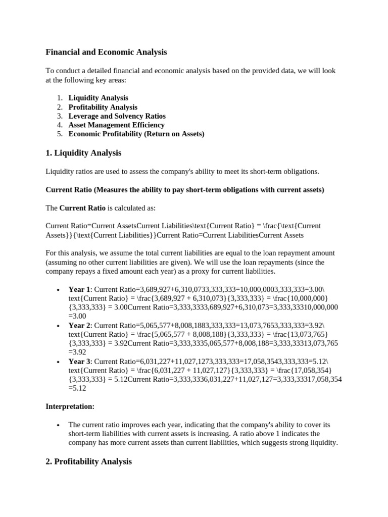 Financial and Economic Analysis Overview | PDF | Net Income | Revenue
