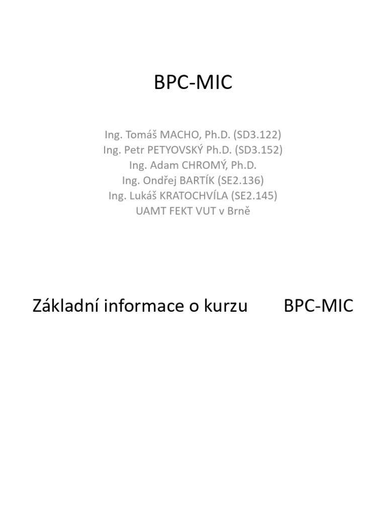 BPC Mic01 | PDF