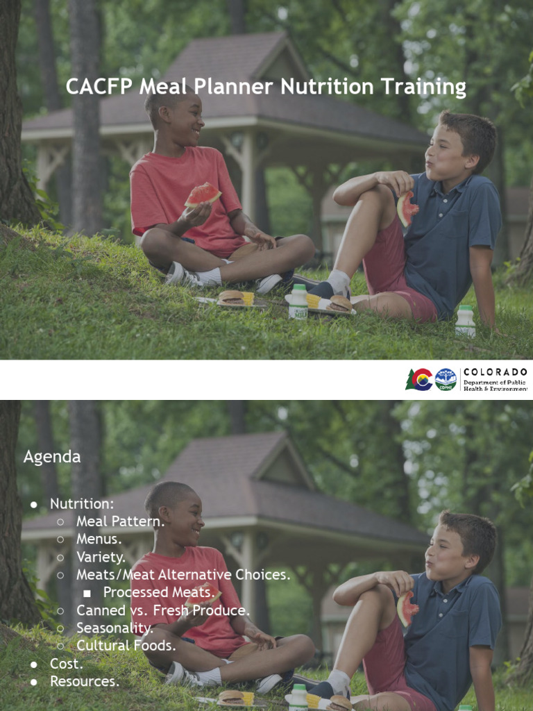 CACFP Nutrition Presentation - Meal Planner 1.4.22 | PDF | Foods ...