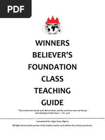 (WITH SCRIPTURE) WINNERS BELIEVER'S FOUNDATION CLASS TEACHING GUIDE