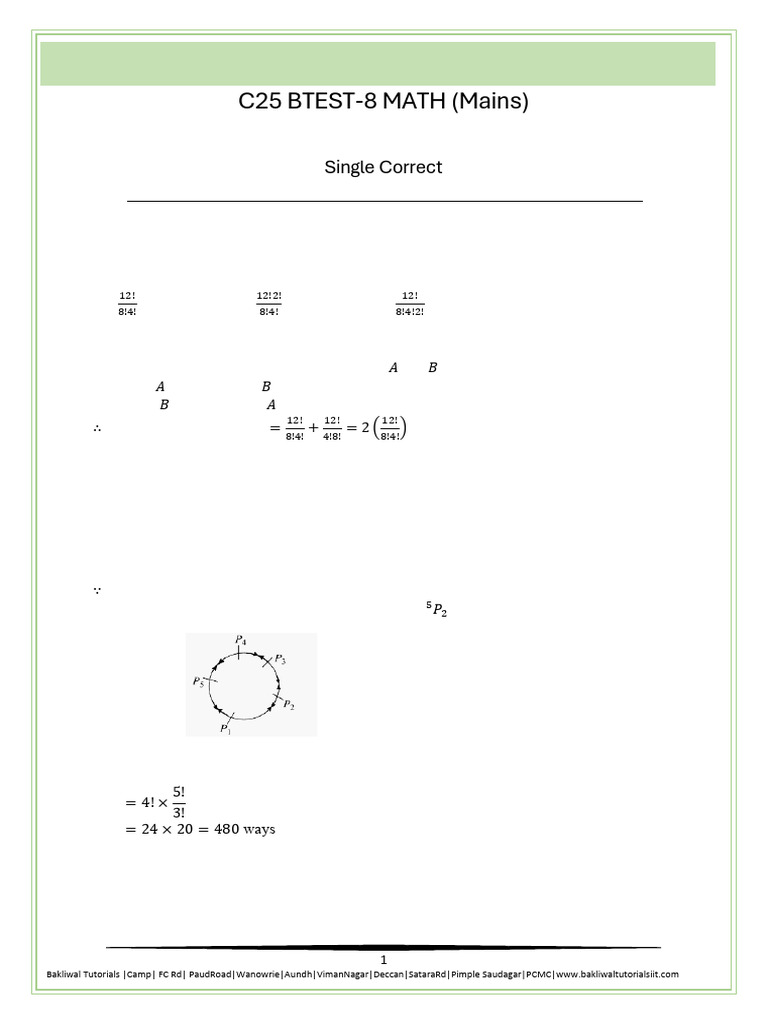 BTEST-8 Math Solutions and Explanations | PDF | Numbers | Mathematical ...