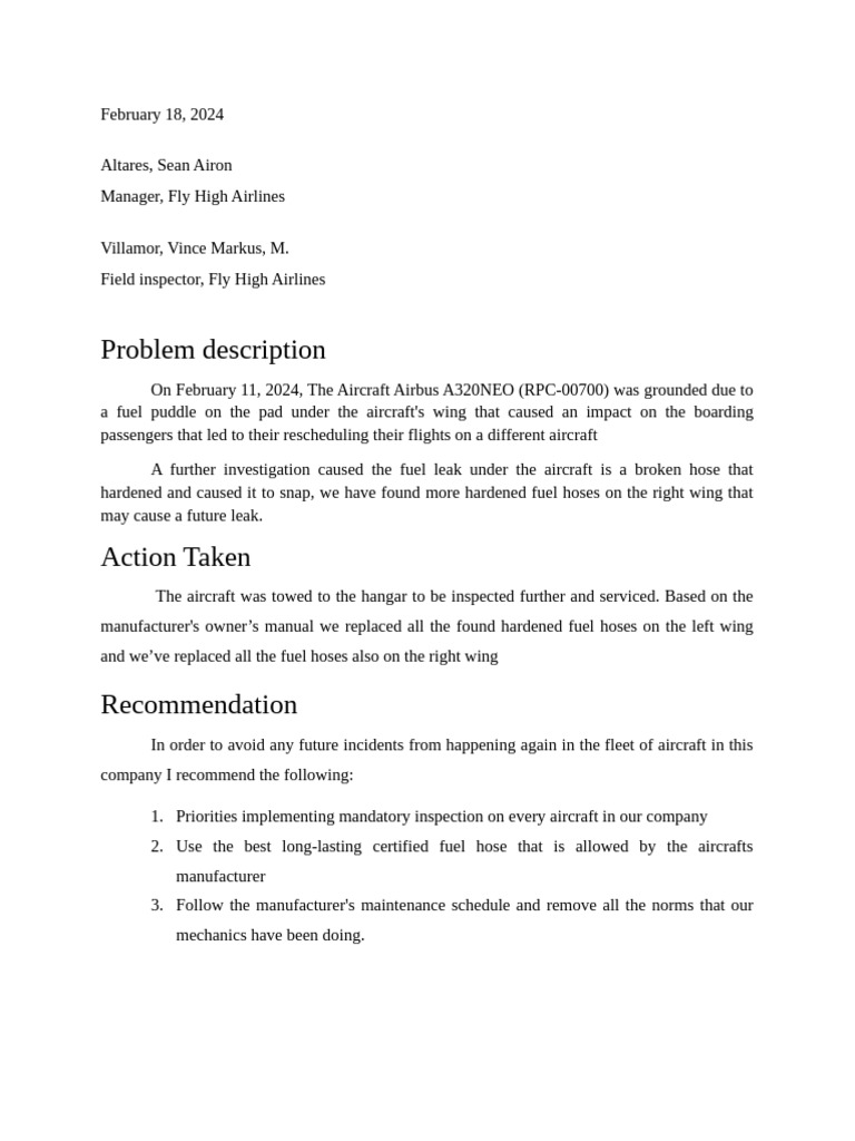 Airbus A320NEO Fuel Leak Investigation | PDF