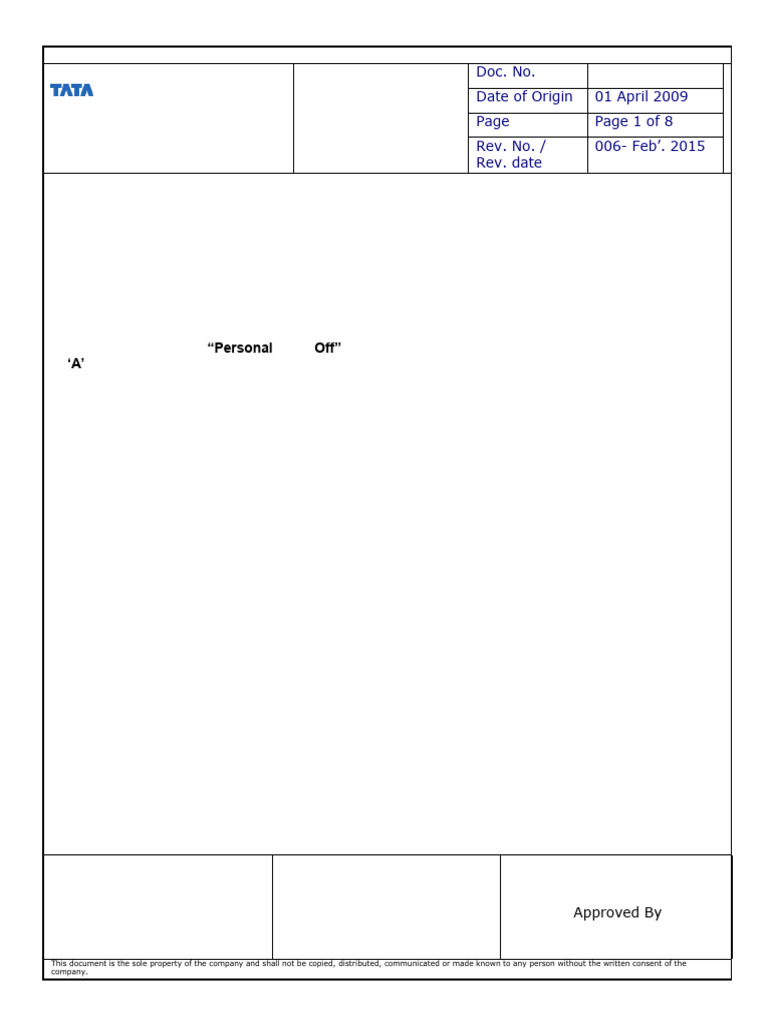TATA Auto Comp Systems | PDF | Employment | Parental Leave