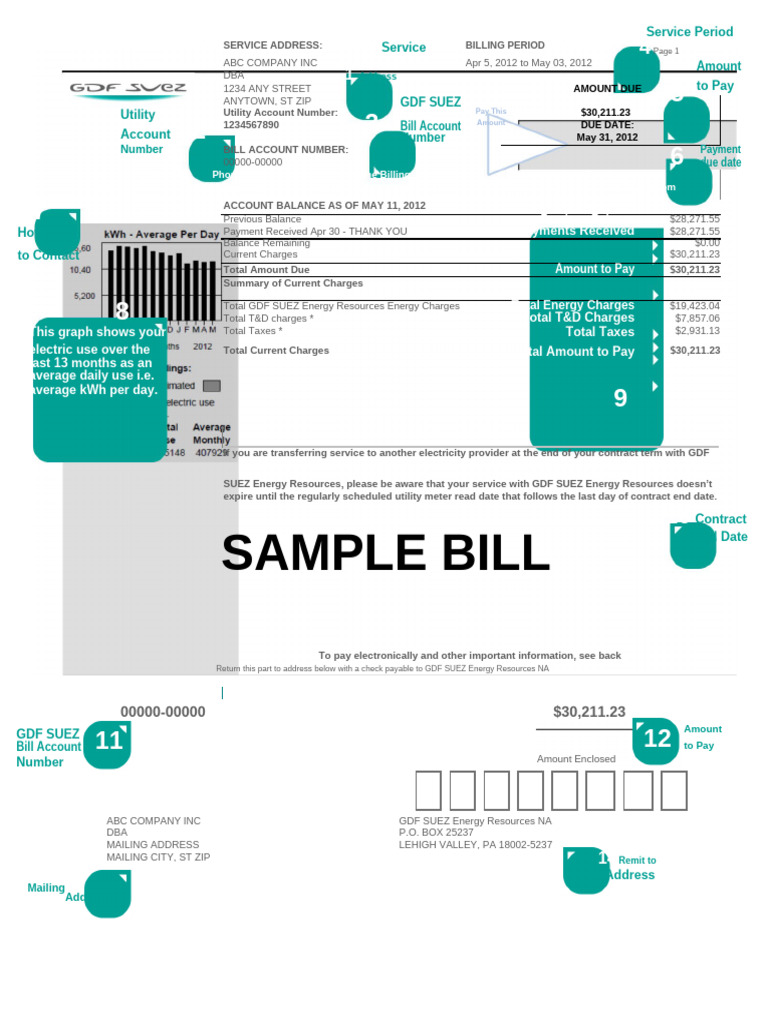 Utility Bill Template 08 | PDF | Power (Physics) | Electricity