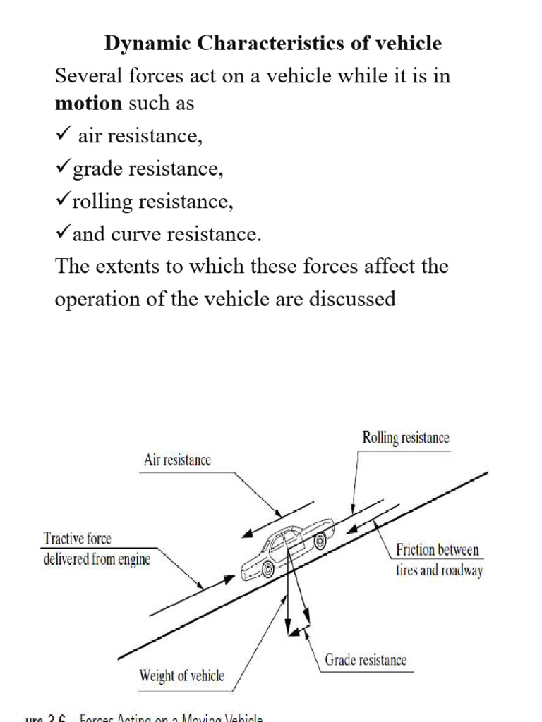 Dynamic Characterstics of Vehicle | PDF | Friction | Force