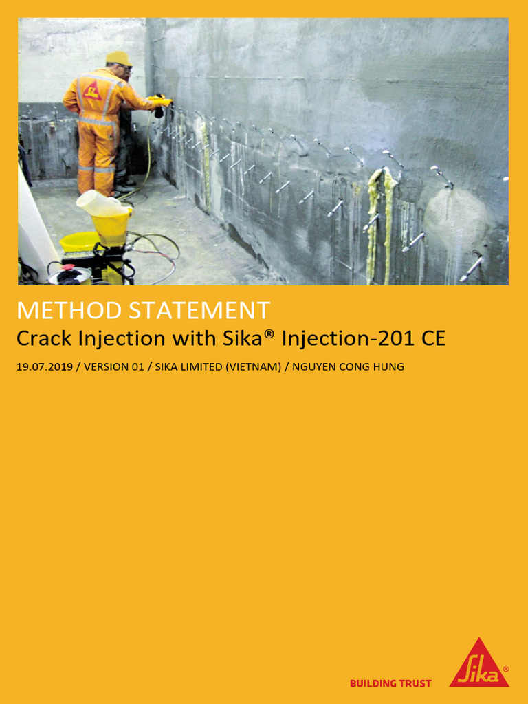 Method Statement For Crack Epoxy | PDF | Pump | Waste