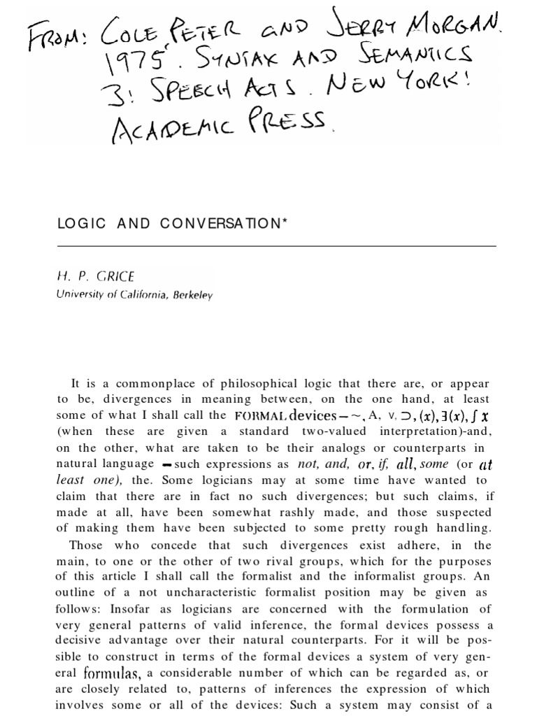 Grice logic and conversation download free pdf logic semiotics