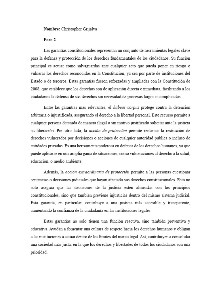 Garantías Constitucionales en Ecuador | PDF | Derecho Constitucional ...
