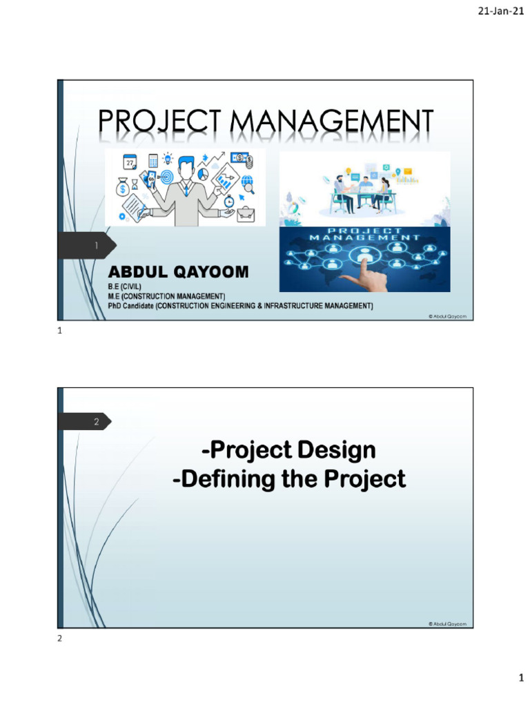 Lec 6_Project Design_Defining the Project | PDF