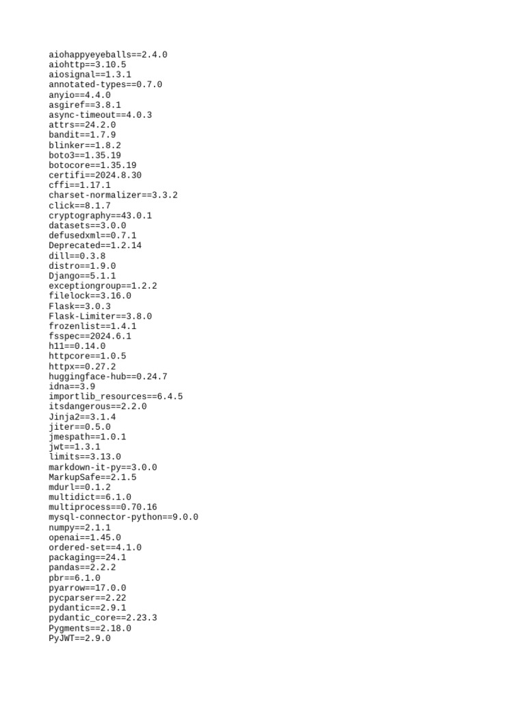 Python Package Dependencies List | PDF