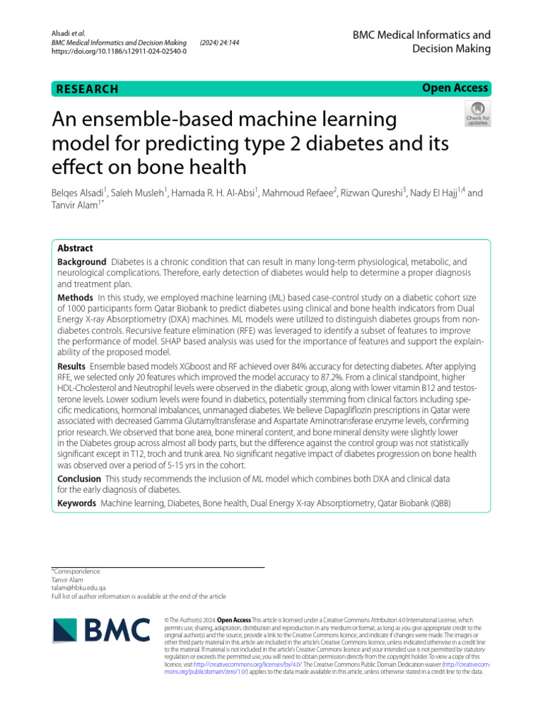 An Ensemble-Based Machine Learning Model For Predicting Type 2 Diabetes ...