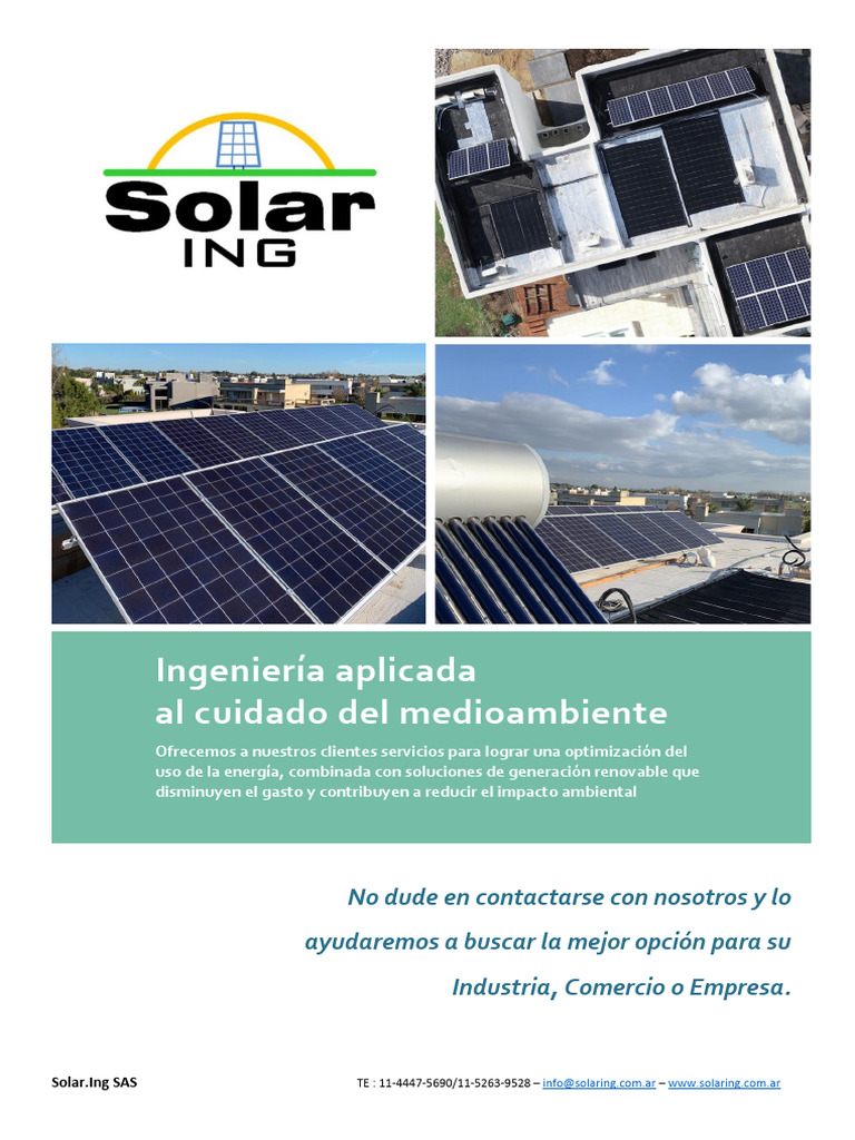 Presentacion SolarIng Folleto | PDF | Uso eficiente de energía ...