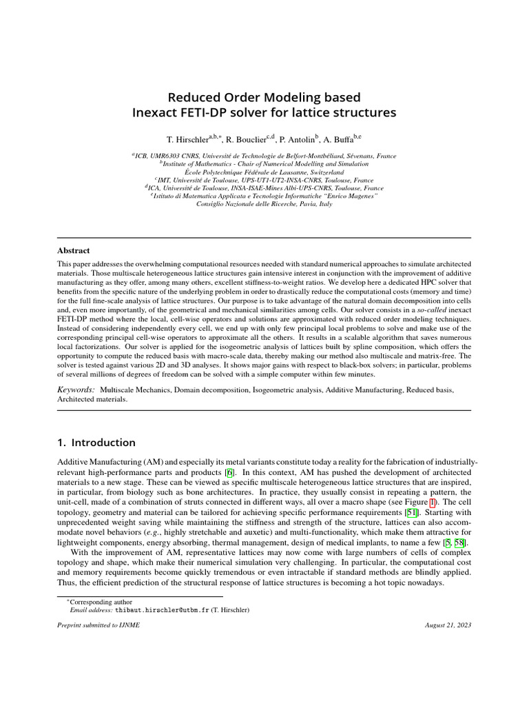 HPC Solver for Lattice Structures Analysis | PDF | Finite Element ...
