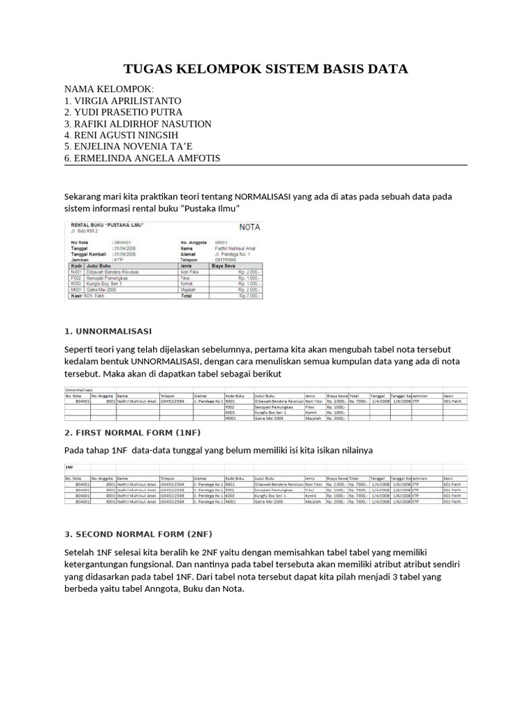 Normalisasi Basis Data Rental Buku | PDF