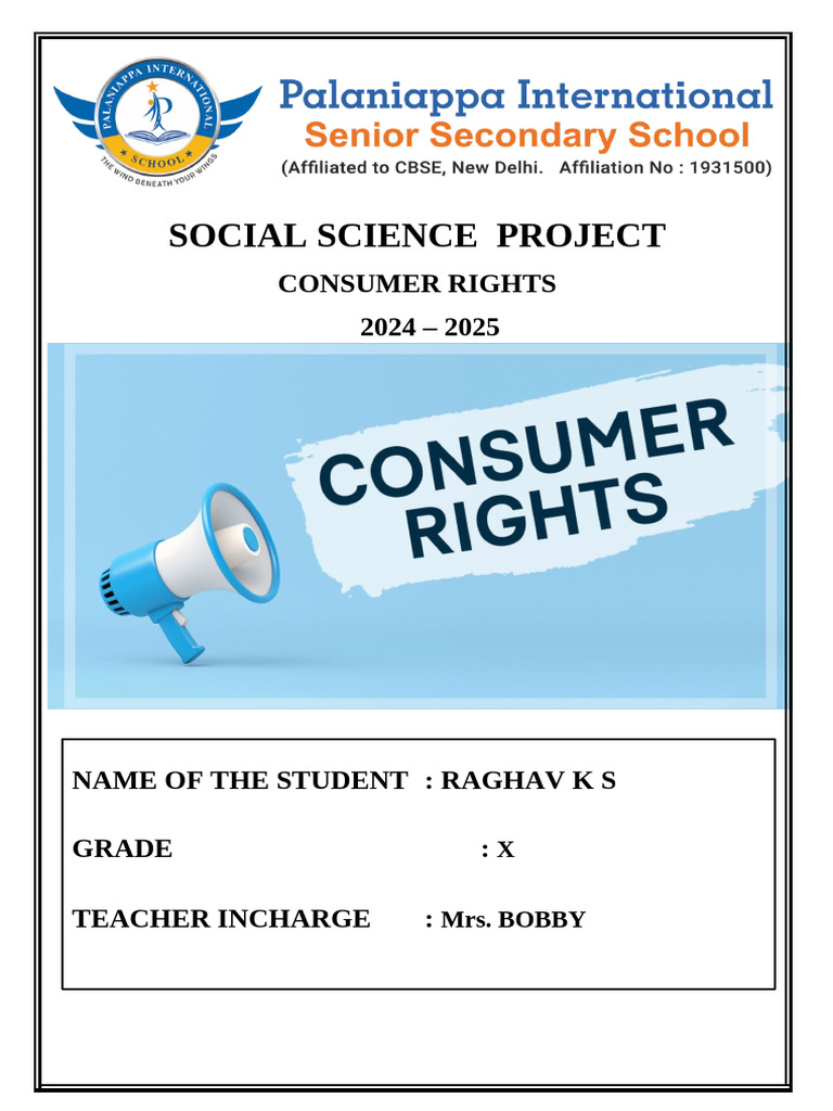 Consumer Rights Project 2024-2025 | PDF