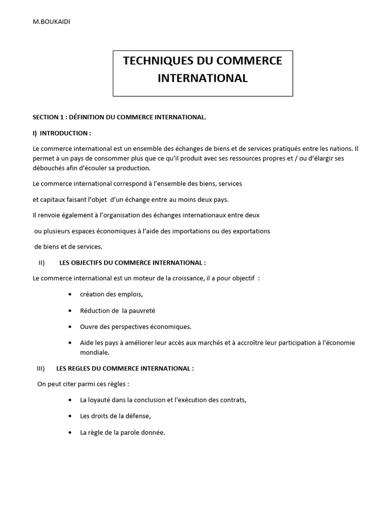 Comprendre le Commerce International | PDF | Économie | Business