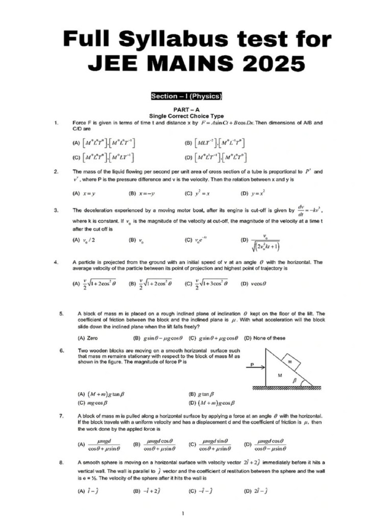 Jee Mains Test | PDF