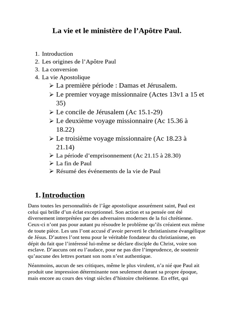 Les voyages missionnaires de Paul | PDF | Paul l'apôtre | Actes des Apôtres