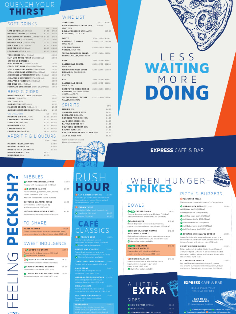 Holiday Inn Express Slough Drinks Menu | PDF | Hamburgers | French Fries