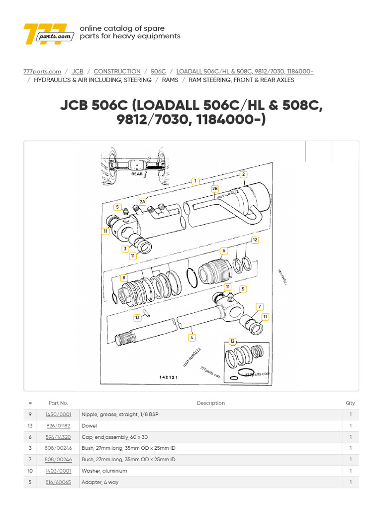JCB 506C Heavy Equipment Parts Catalog | PDF | Vehicles | Motor Vehicle